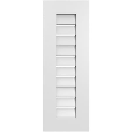 Ekena Millwork Vertical Surface Mount PVC Gable Vent: Functional, w/ 3-1/2"W x 1"P Standard Frame, 12"W x 34"H GVPVE12X3401SF
